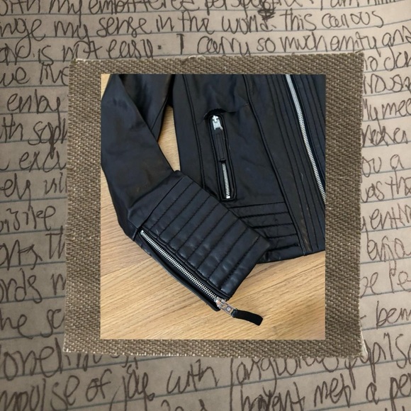 vintage genuine leather moto jacket - Picture 4 of 5